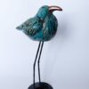 KOMPLET Ptaków TURKUSOWYCH na Metalowej Podstawie 3szt.