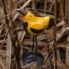 Ptak ŻÓŁTY na Metalowej Podstawie MAŁY 31cm