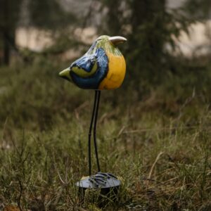 Ptak KOLOROWY na Metalowej Podstawie DUŻY 43cm