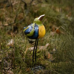 Ptak KOLOROWY na Metalowej Podstawie ŚREDNI 38cm