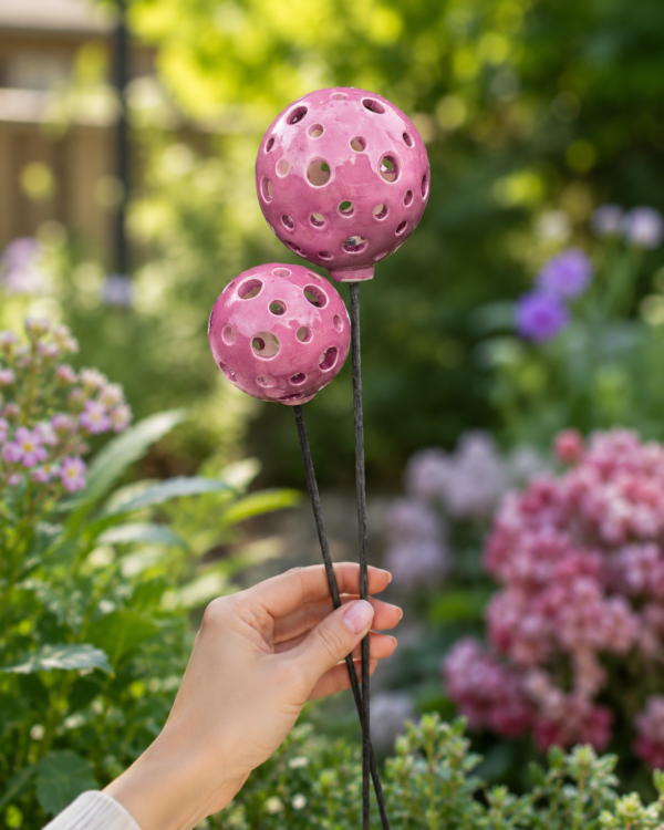 Duża Kula Ogrodowa Fioletowa na Drucie śr. 10cm